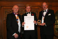 James Clarke of The Hook Norton Brewery Co. receiving their award for Hooky (Silver for Ales, abv 1.0% - 3.9%).