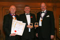 Peter Eells of Timothy Taylor & Co. receiving their award for Landlord (Gold for Ales, abv 4.0% - 4.9%).