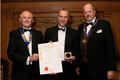 Des Smith of Aspall receiving their award for Harry Sparrow Cyder (Gold for Ciders, abv 4.0% - 5.4%).