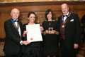 Rachel Burleigh and Anna Corbett of Hall & Woodhouse receiving their award for Poacher's Choice (Silver for Packaging).