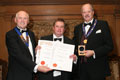 John Lovett of Oxfordshire Ales receiving their awards for Triple 'B' (Silver for Ales, abv 1.5% - 3.9%) and Marshmellow (Diploma for Ales, abv 4.0% - 4.9%).