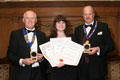 Jemima Vickers of Shepherd Neame receiving their awards for Classic Collection IPA (Silver for Ales, abv 6.0% - 7.4%), Asahi Super Dry (Silver for Lagers, abv 4.3% - 5.4%) and Samuel Adams Boston Lager (Diploma for Lagers, abv 4.3% - 5.4%).