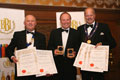 Paul Dockerty of Thatchers Cider Co. receiving their awards for 'Thatchers Gold' and 'Old Rascal' (Silver and Diploma for Ciders, abv 4.0% - 5.4%), 'Somerset Mixed Fruit' and 'Somerset Pear' (Gold and Diploma for Ciders/Perry, non-Apple or Flavoured) and 'Thatchers 458' (Diploma for Packaging).