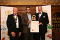 Kmera receiving their award for 'Acerola Jools in Mango Green Tea' (Gold for Fruit Juices - Fresh/Chilled).