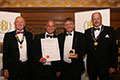 Timothy Taylor receiving their award for 'Landlord' (Silver for Ales, abv 4.0% - 4.4%).