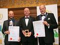 Bath Ales receiving their awards for 'Gem' & 'Cubic' (Gold and Diploma for Ales, abv 4.5% - 4.9%).