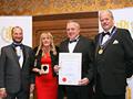 Celtic Pure receiving their award for 'Celtic Pure Sparkling Water' (Gold for Spring Water - Sparkling).