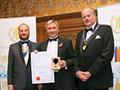 Double Maxim Beer Co. receiving their award for 'Double Maxim' (Silver for Ales, abv 4.5% - 4.9%).