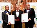 Celtic Pure receiving their awards for 'Celtic Pure Irish Still Spring Water' (Diploma for Spring Water - Still) and 'Celtic Pure Irish Sparkling Spring Water' (Gold for Spring Water - Sparkling).