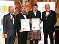 Timothy Taylor receiving their awards for 'Boltmaker' & Landlord' (Diplomas for Ales, abv 4.0% - 4.4%).