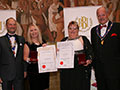 Aston Manor Cider receiving their awards for 'Kingstone Press Wild Berry' (Gold for Ciders/Perry, non-Apple or Flavoured) and 'Friels First Press Vintage (can)' (Silver for Packaging).