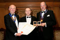 Richard Beeston of Highland Spring Group receiving their awards for Speyside Glenlivet (Gold for Natural Mineral Water - Sparkling) and Speyside Glenlivet Still (Silver for Packaging).