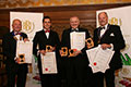 Frederic Robinson receiving their awards for 'Dizzy Blonde' (Gold for Ales, abv 1.5% - 3.9%), 'TROOPER' (Gold for Ales, abv 4.5% - 4.9%), 'Steam Lager' (Gold for Lagers, abv 4.3% - 5.4%), 'Old Tom' (Silver for Ales, abv 7.5% and above) and '9 Hop IPA' (Silver for IPA, abv 5.5% - 7.4%).