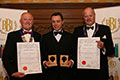 Wickwar Wessex Brewing Co. receiving their awards for 'Station Porter' (Silver for Ales, abv 6.0% - 7.4%) and 'Wickwar Wessex Bottled Beer Family' (Silver for Packaging).