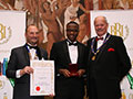 Sunmagic Juices receiving their award for 'The Village Press Freshly Squeezed Orange Juice' (Gold for Fruit Juices).
