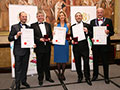 Timothy Taylor receiving their awards for 'Knowle Spring' (Gold for Ales, abv 4.0% - 4.4%), 'Cook Lane' (Silver for IPA, abv 5.5% - 7.4%), 'Poulter's Porter (Silver for Stouts, Porters or Dark Ales, abv 4.0% - 5.4%) and 'Taylor Made Bottled Beer Family' (Diploma for Packaging).