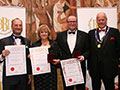Wenlock Spring receiving their awards for 'Wenlock Spring Water - Still' (Silver for Spring Water - Still), 'Wenlock Spring Water - Sparkling' (Diploma for Spring Water - Sparkling) and 'Strata rPET 500ml Bottle' (Gold for Packaging).
